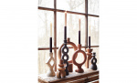 LJUSSTAKE Stengods 33 cm Brun
