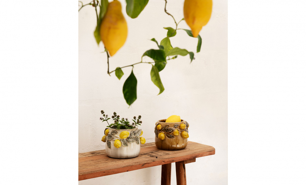 Bild nr 2 (KRUKA Stengods Offwhite/Gul)