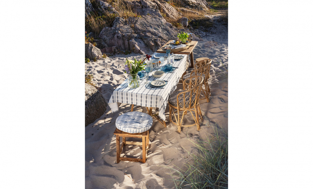 Bild nr 2 (FISK Duk Offwhite/Bl�)