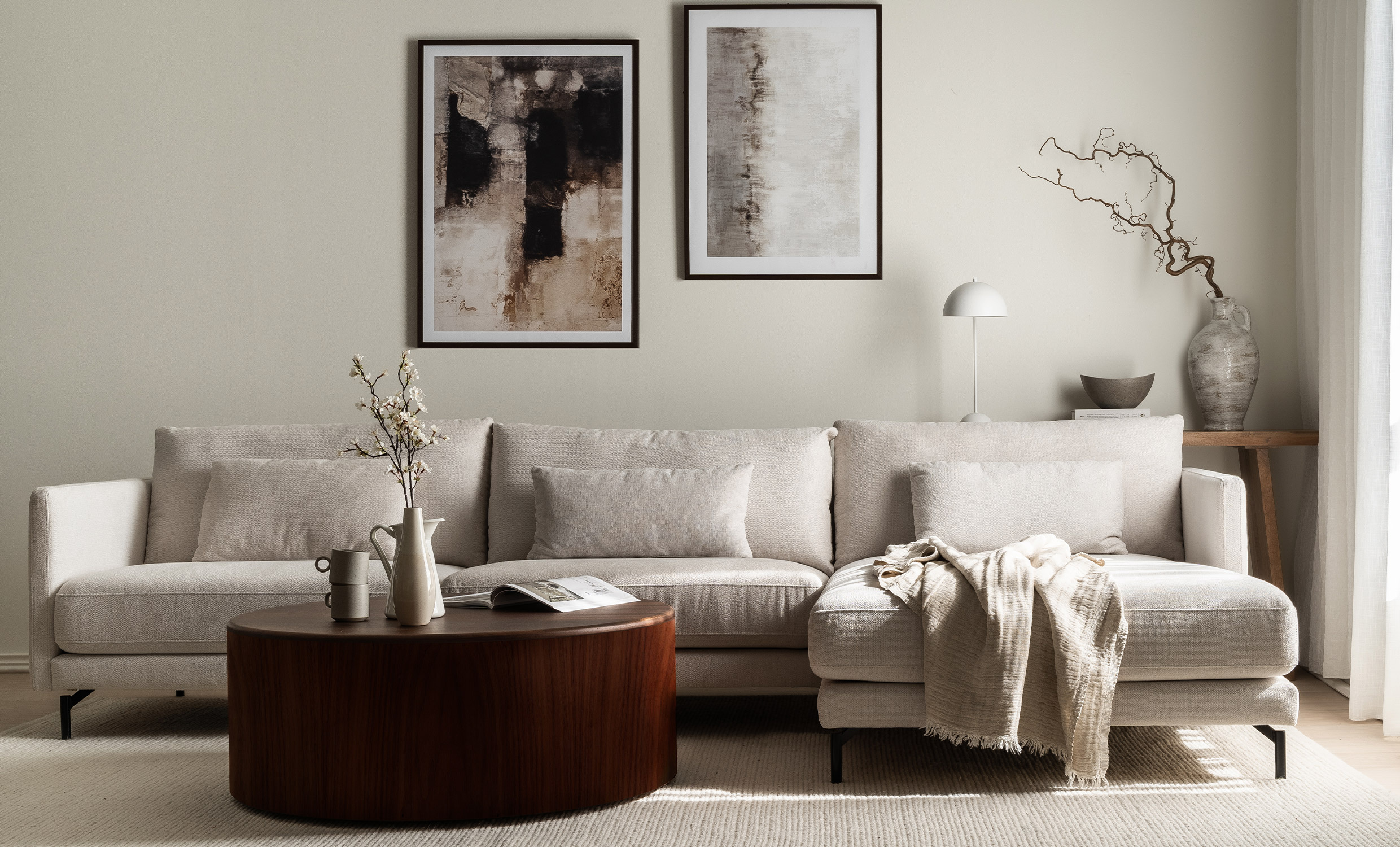 LINDE Divansoffa Large Hger Beige
