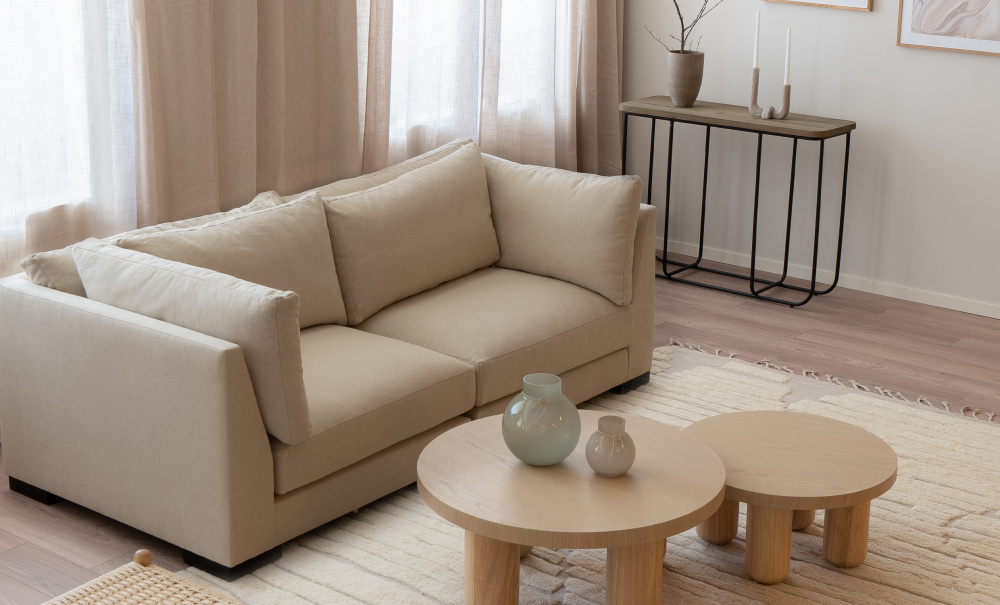 LYON 3-sitssoffa Modulsoffa Beige i gruppen Vardagsrum / Soffor / Modulsoffor hos SoffaDirekt.se (LY-3S-CABE)