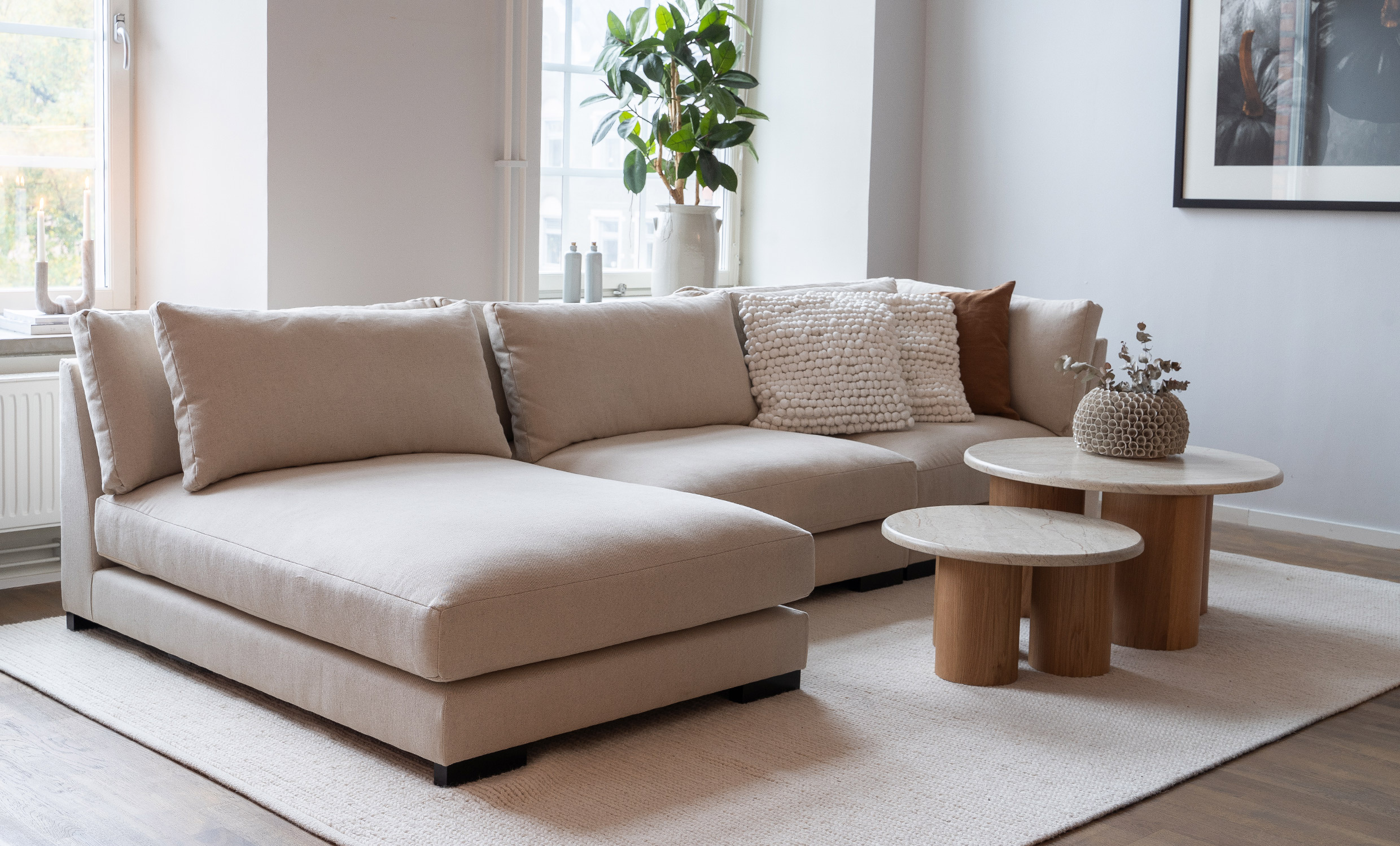 LYON Divansoffa 4-sits Vndbar Beige