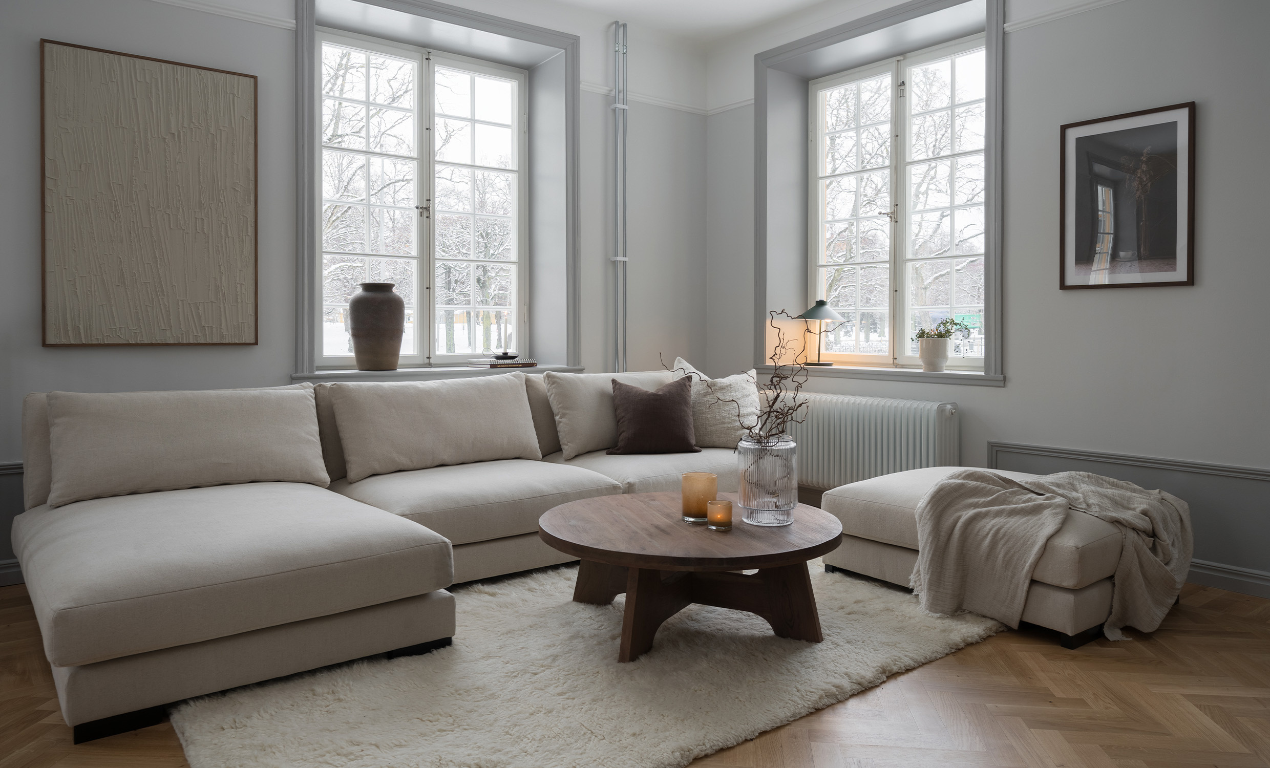 LYON Fotpall Beige