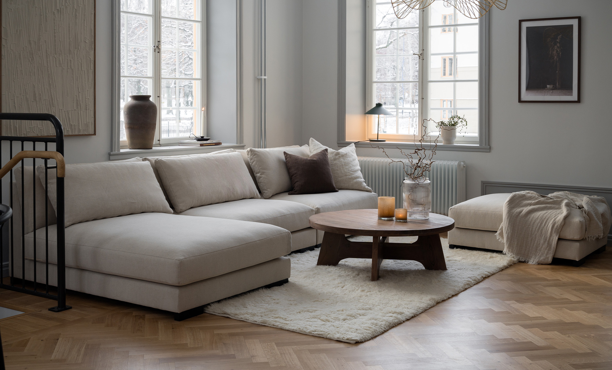 LYON Divansoffa Large ppen Beige