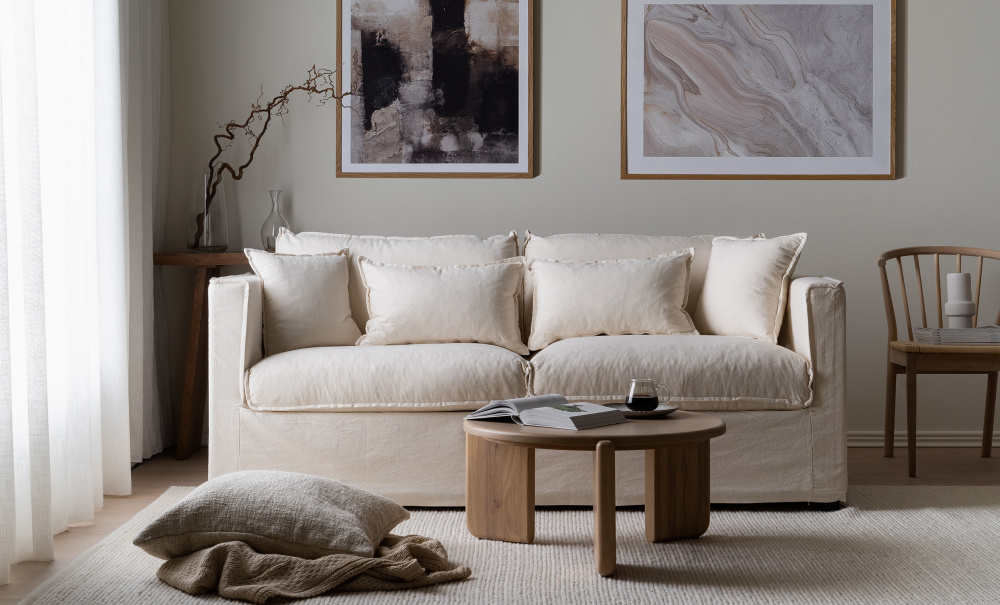 MILFORD 3-sitssoffa Beige i gruppen Vardagsrum / Soffor / 3-sits soffor hos SoffaDirekt.se (MILF3S-067-5D)