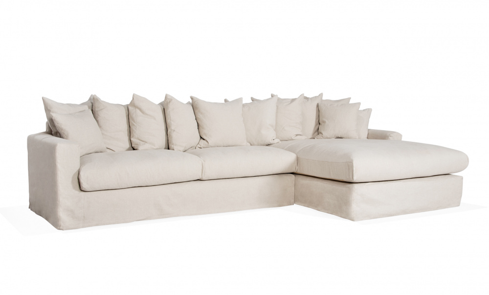 MONACO Premium Divansoffa Hger Beige i gruppen Vardagsrum / Soffor / Divansoffor hos SoffaDirekt.se (MO3DBE)