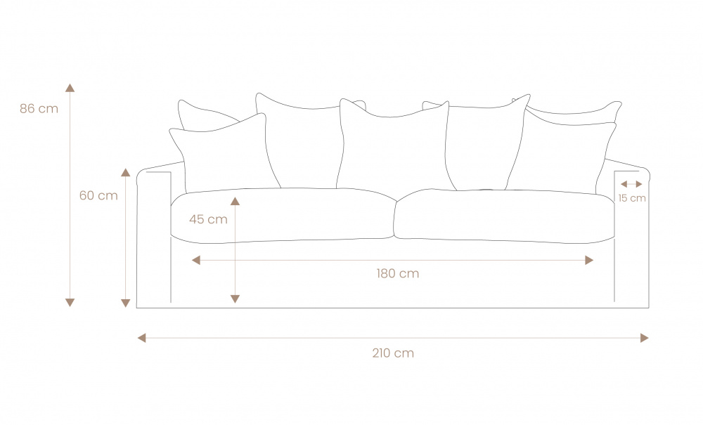 MONACO PREMIUM 3-sitssoffa Beige i gruppen Vardagsrum / Soffor / 3-sits soffor hos SoffaDirekt.se (MO3SBE)