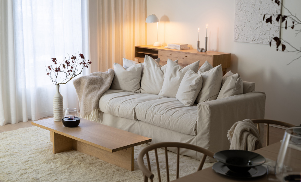 MONACO Premium 3-sitssoffa Sandbeige i gruppen Vardagsrum / Soffor / 3-sits soffor hos SoffaDirekt.se (MO3SBR001)