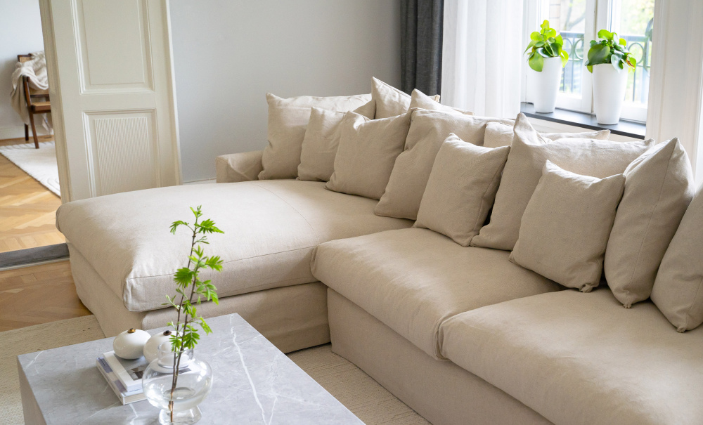 MONACO Premium Divansoffa Vnster Beige i gruppen Vardagsrum / Soffor / Divansoffor hos SoffaDirekt.se (MOD3BE)