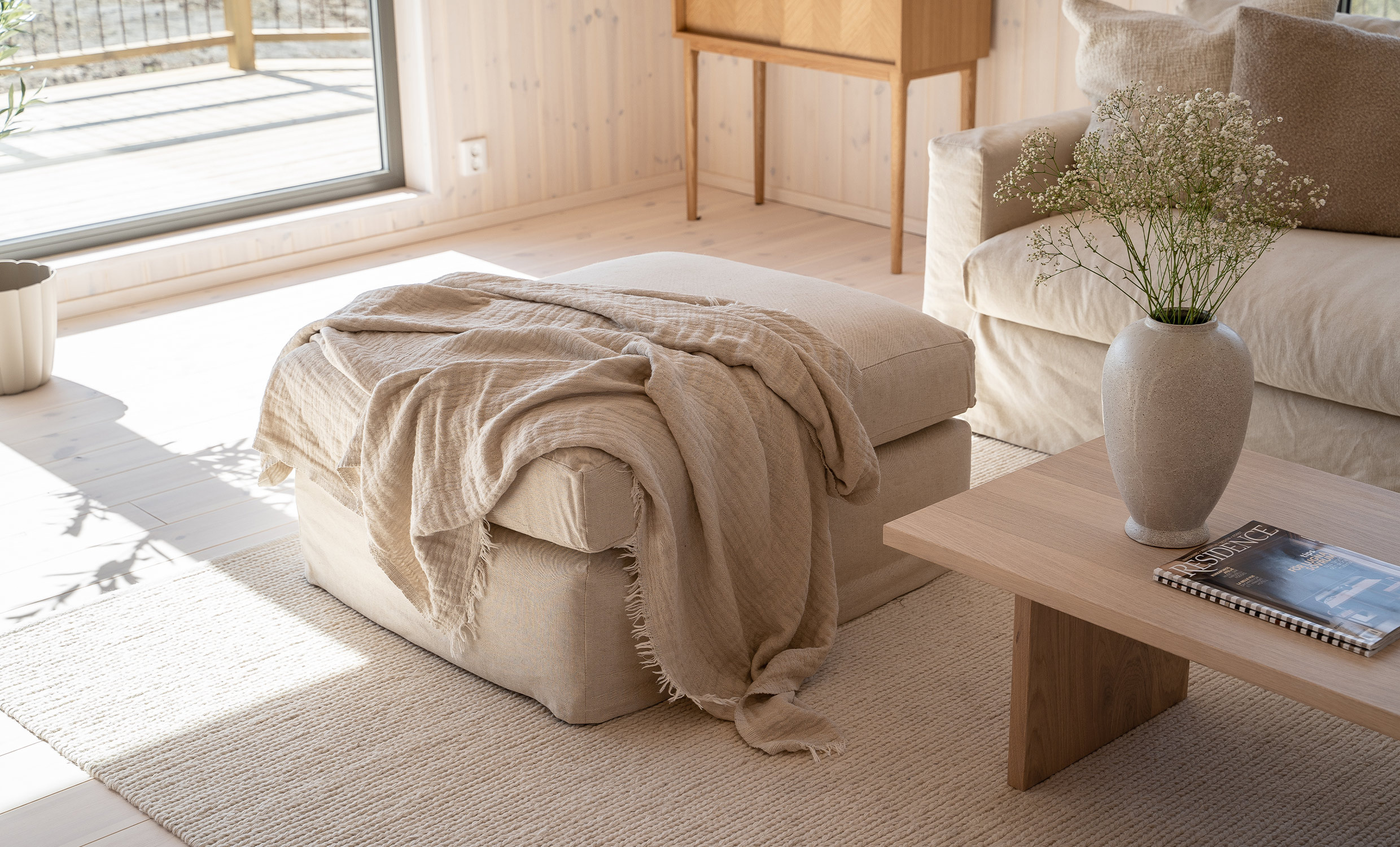 MONACO PREMIUM Fotpall Beige