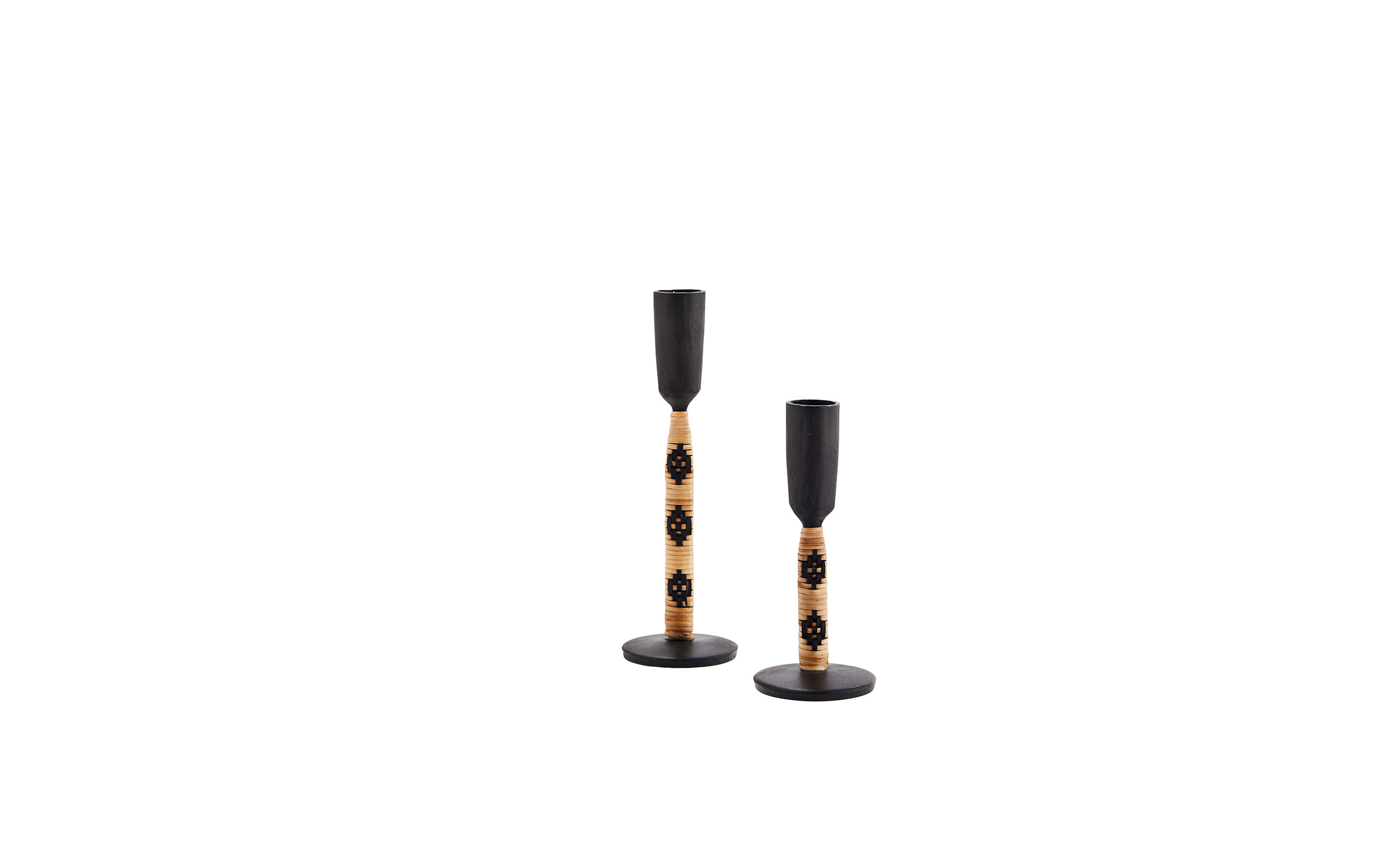 LJUSSTAKE Bambu 2-pack Natur/Svart 