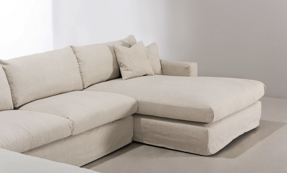 MAXIME U-Soffa Vnster Beige i gruppen Vardagsrum / Soffor / U-Soffor hos SoffaDirekt.se (MXA3DBE)