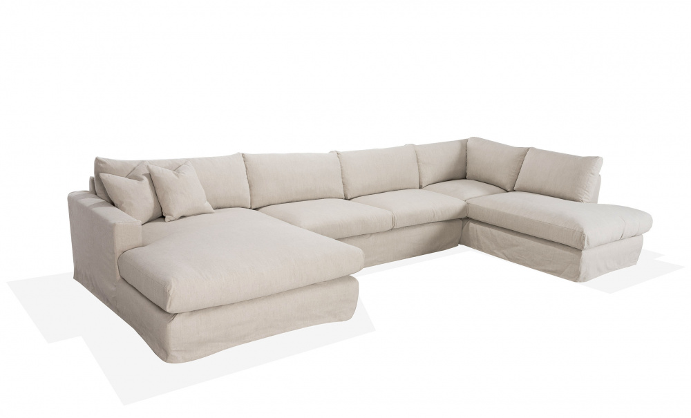 MAXIME U-Soffa Hger Beige i gruppen Vardagsrum / Soffor / U-Soffor hos SoffaDirekt.se (MXD3ABE)