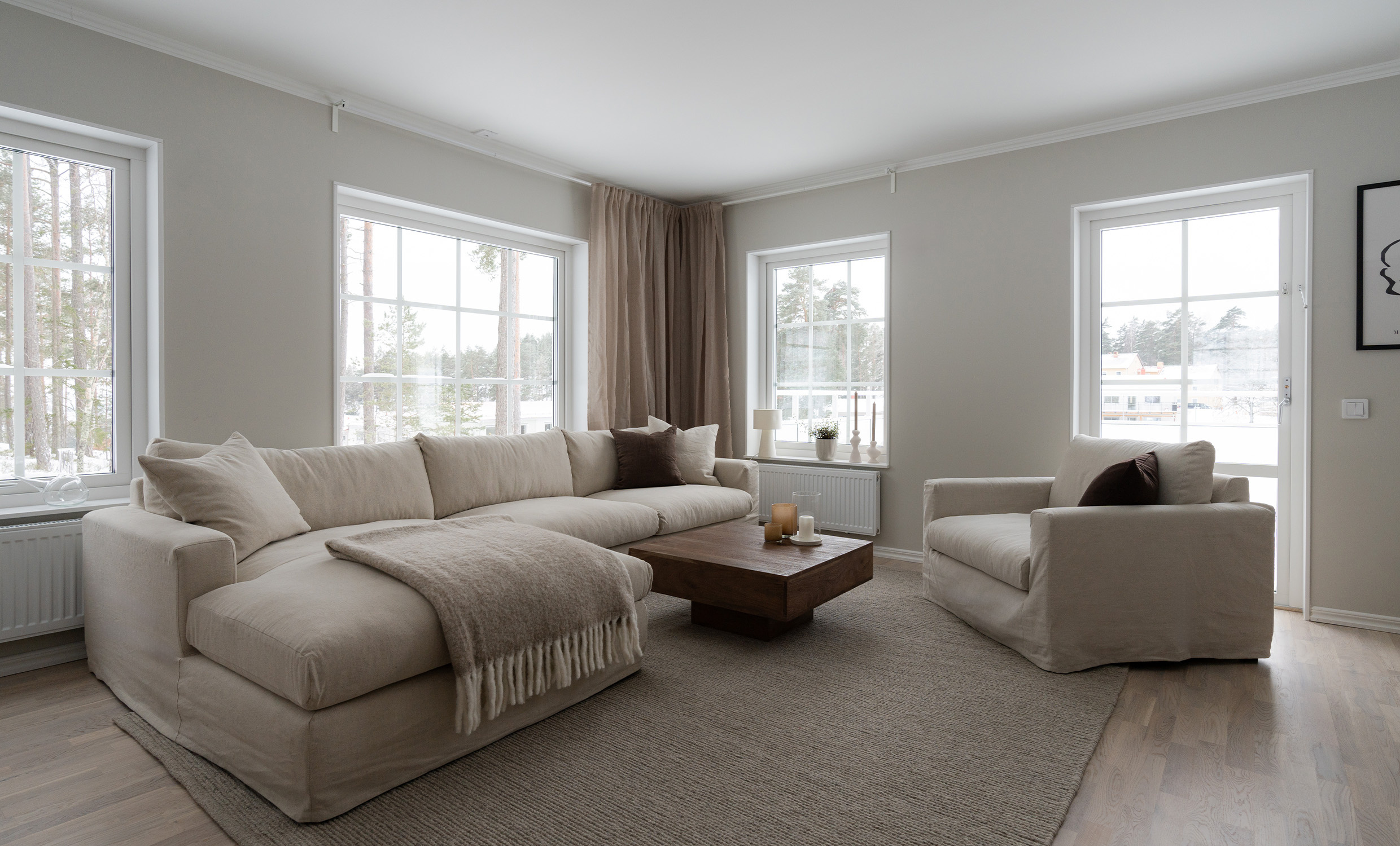 MAXIME Divansoffa Vnster Beige