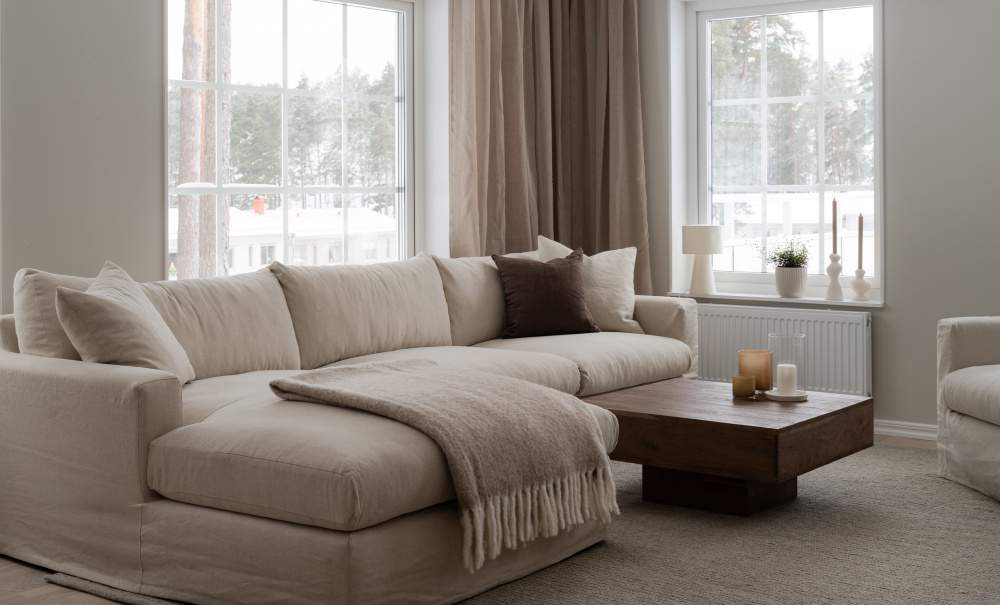 MAXIME Divansoffa Vnster Beige i gruppen Vardagsrum / Soffor / Divansoffor hos SoffaDirekt.se (MXD3SBE)