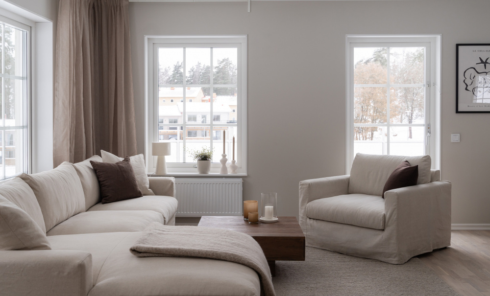 MAXIME Divansoffa Vnster Beige i gruppen Vardagsrum / Soffor / Divansoffor hos SoffaDirekt.se (MXD3SBE)