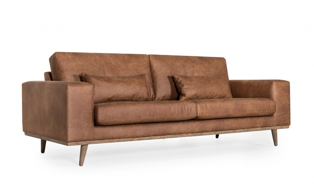 STOCKHOLM Leather 3-sits Cognac i gruppen Vardagsrum / Soffor / 3-sits soffor hos SoffaDirekt.se (N-ST25SEZ4OL)