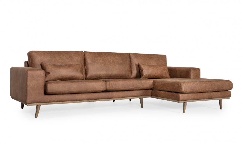 STOCKHOLM Leather Divansoffa Hger Cognac i gruppen Vardagsrum / Soffor / Bruna soffor hos SoffaDirekt.se (N-ST3DEZ4OL)