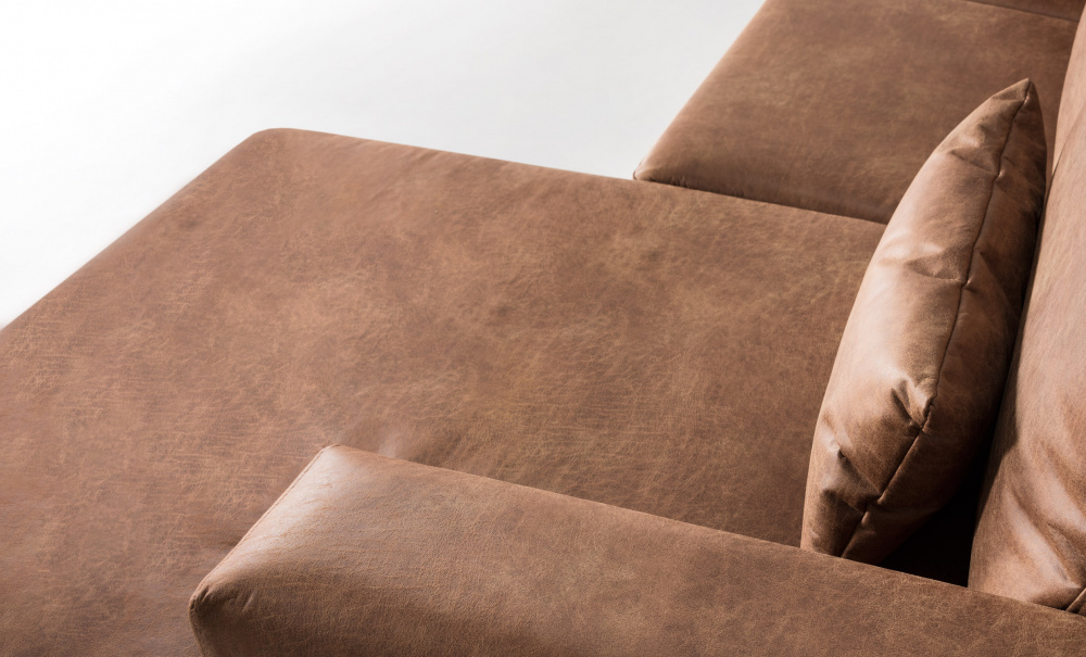STOCKHOLM Leather Divansoffa Hger Cognac i gruppen Vardagsrum / Soffor / Divansoffor hos SoffaDirekt.se (N-ST3DEZ4OL)