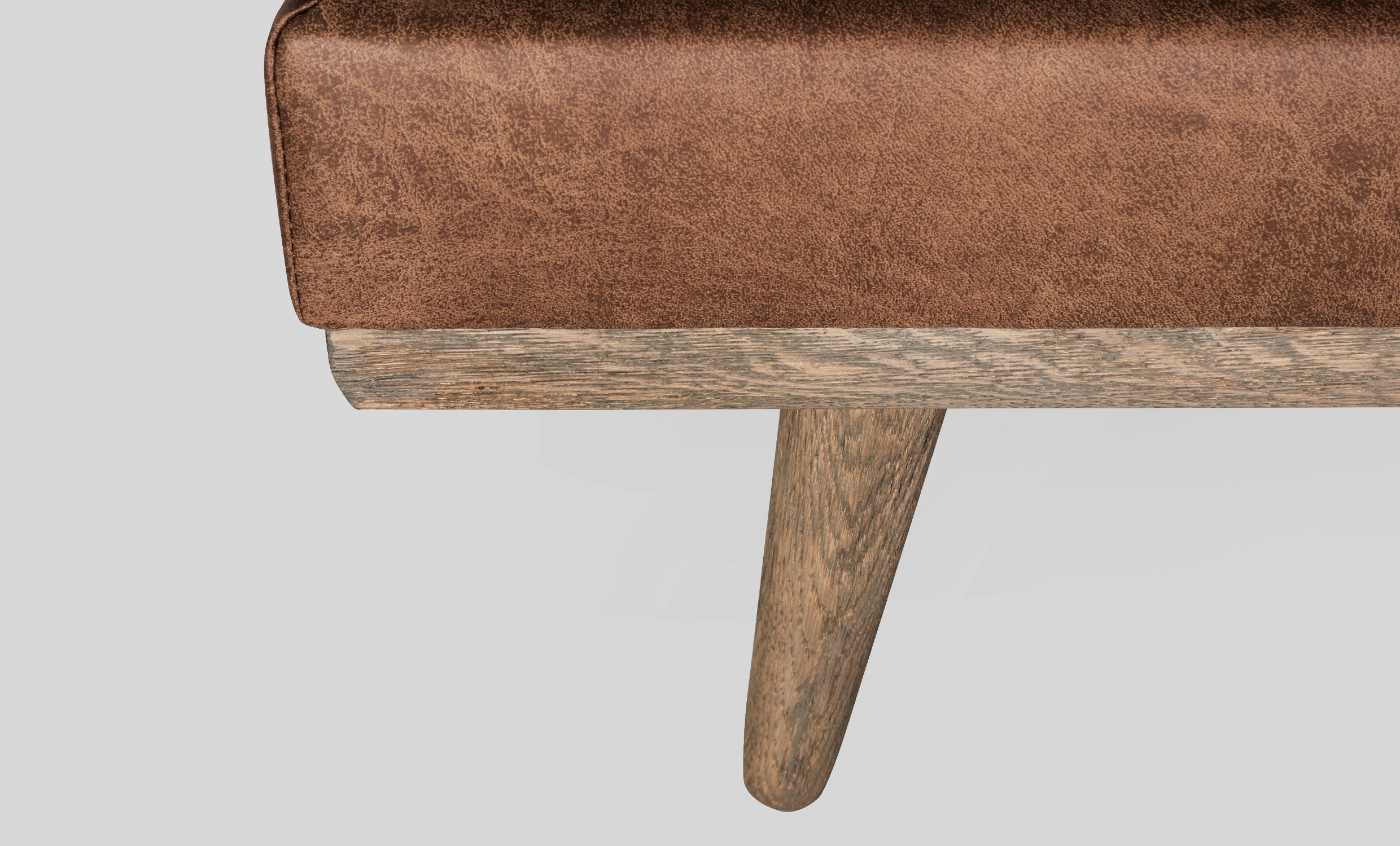 STOCKHOLM Leather Fotpall Cognac