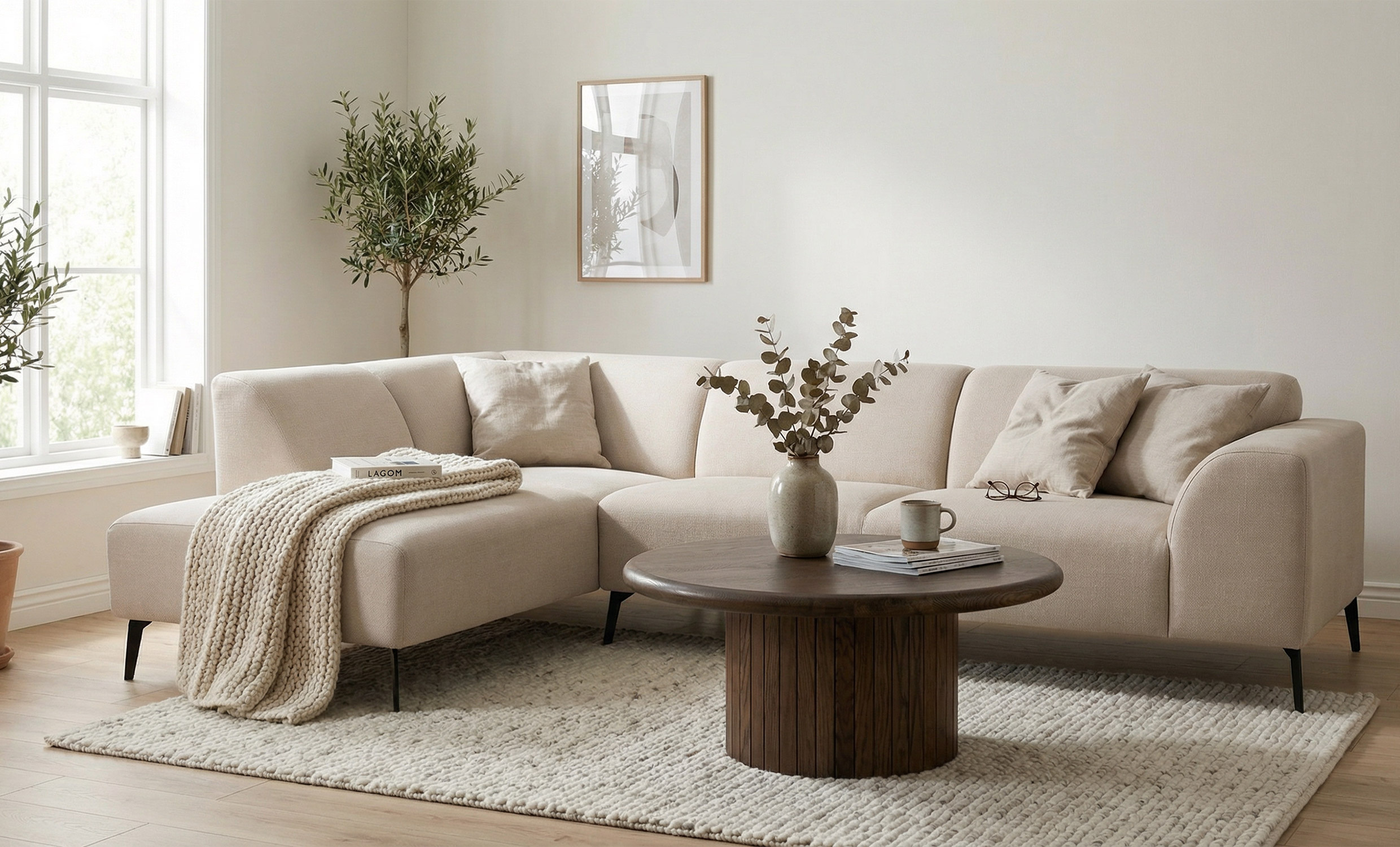 NICE L-Soffa V�nster Greige