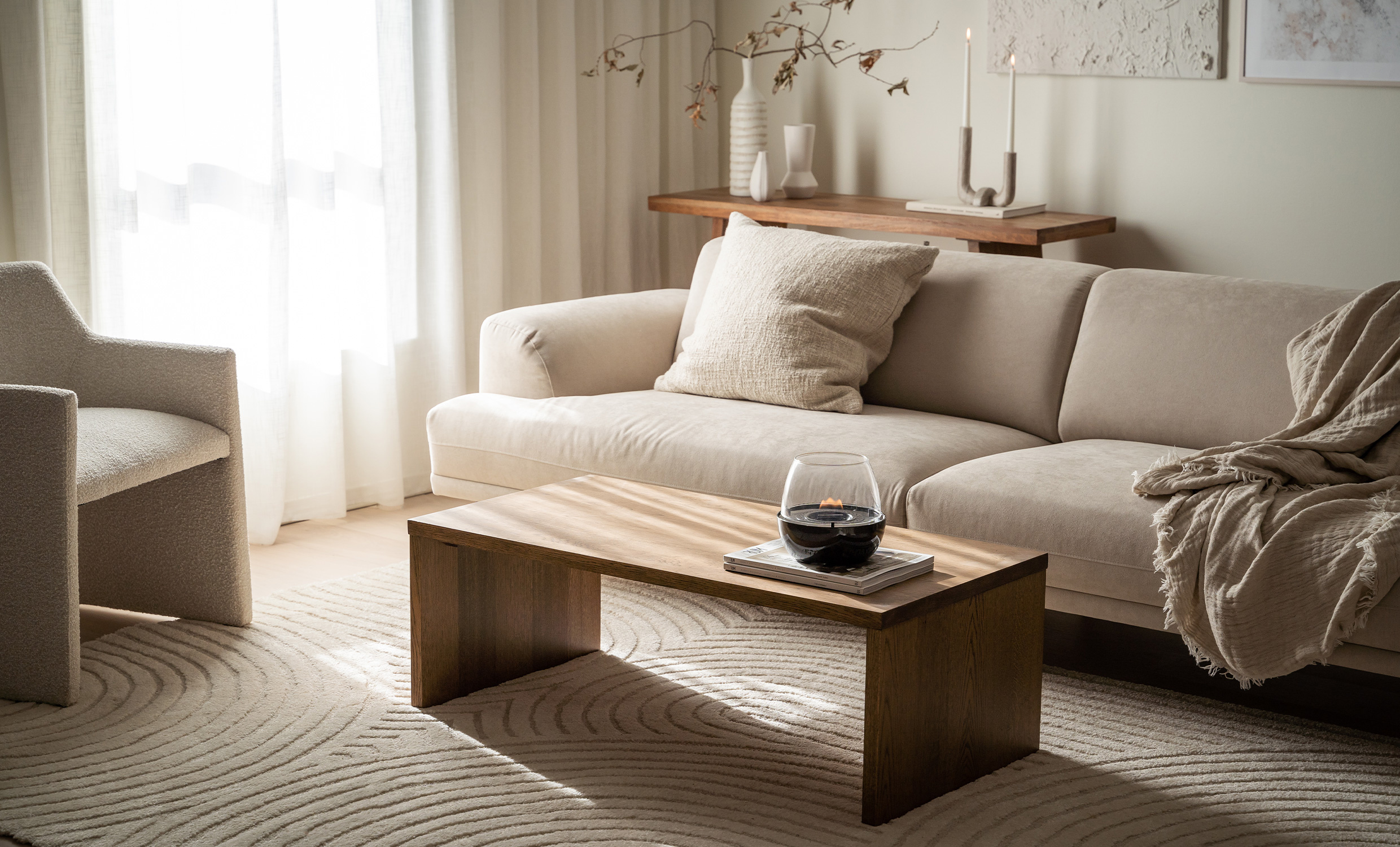 NOMA Soffbord Brunlaserad Ekfanr 110x55x38