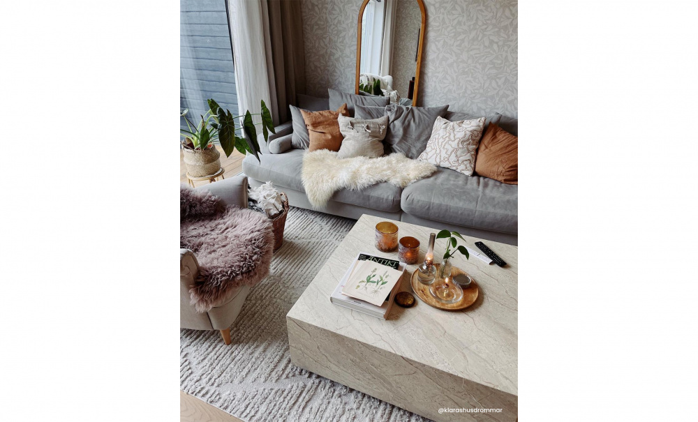CATANIA Soffbord 90 Beige i gruppen Vardagsrum / Soffbord / Marmorbord hos SoffaDirekt.se (OL-2091CT-A)