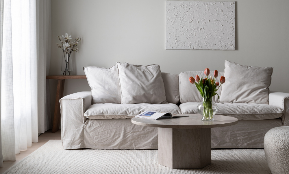 CATANIA Soffbord 95 Beige i gruppen Vardagsrum / Soffbord / Marmorbord hos SoffaDirekt.se (OL-2092CT-A-BE)