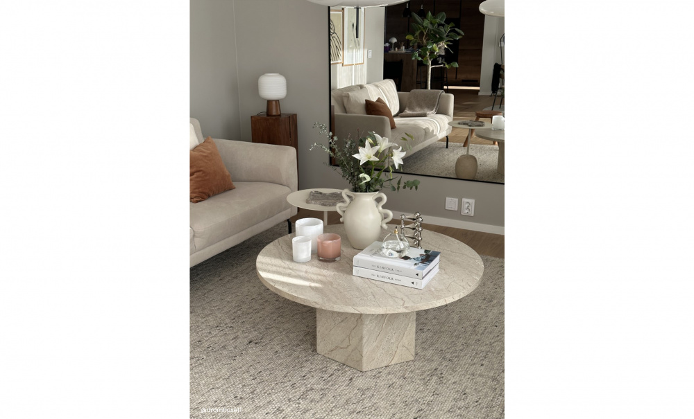 CATANIA Soffbord 95 Beige i gruppen Vardagsrum / Soffbord / Marmorbord hos SoffaDirekt.se (OL-2092CT-A-BE)