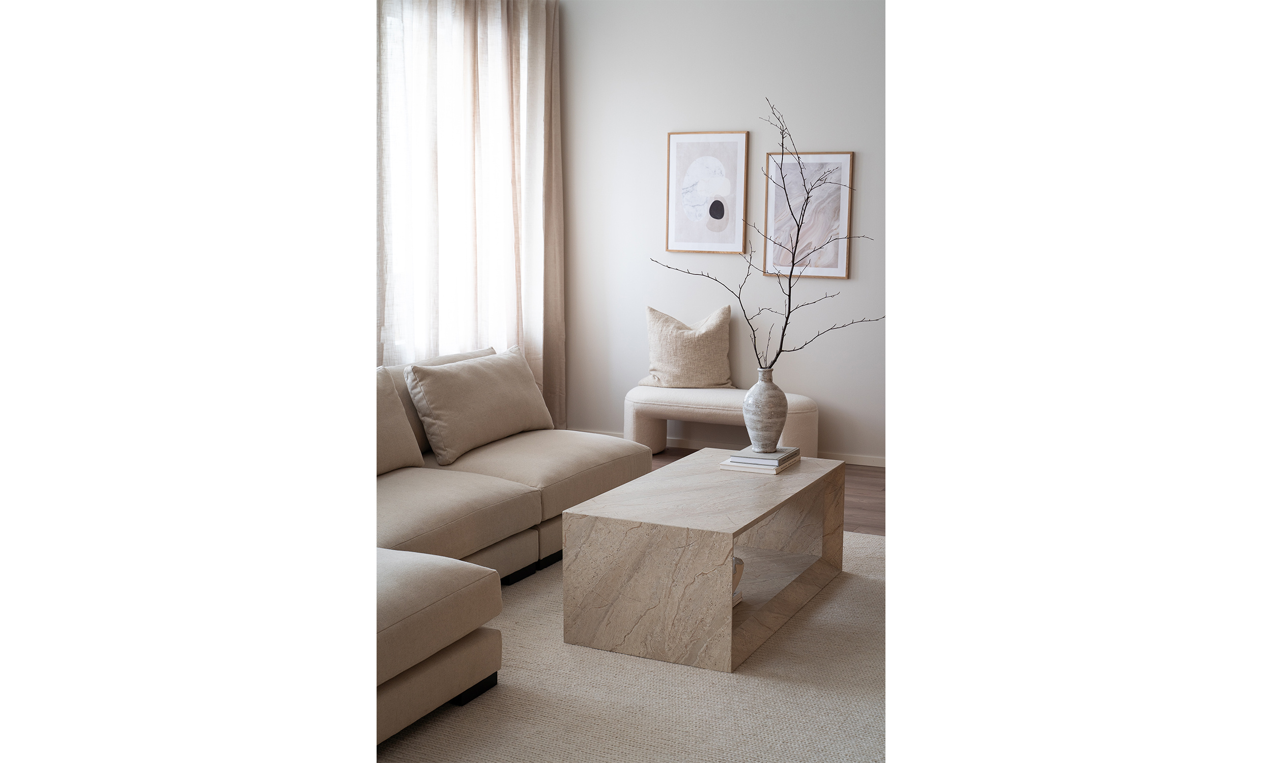 CATANIA DOUBLE Soffbord Beige