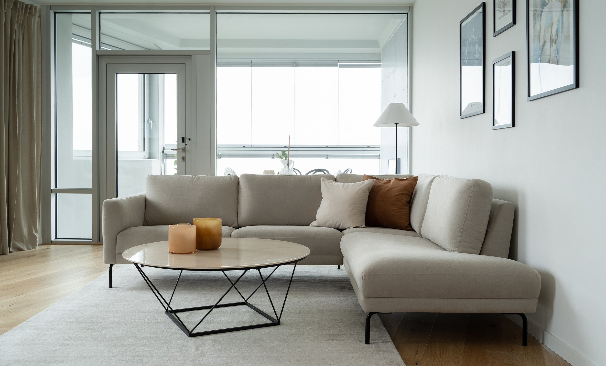 PORTOFINO L-Soffa Hger Mrkbeige