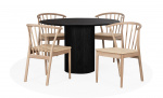 Byt till bild nr 1 (RIBERA/NINNI Matgrupp 4 Stolar Svart/Natur)