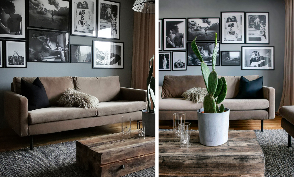 SANDHAMN 3-sitssoffa Velvet Mrkgr i gruppen Vardagsrum / Soffor / 3-sits soffor hos SoffaDirekt.se (SA3SSA18)