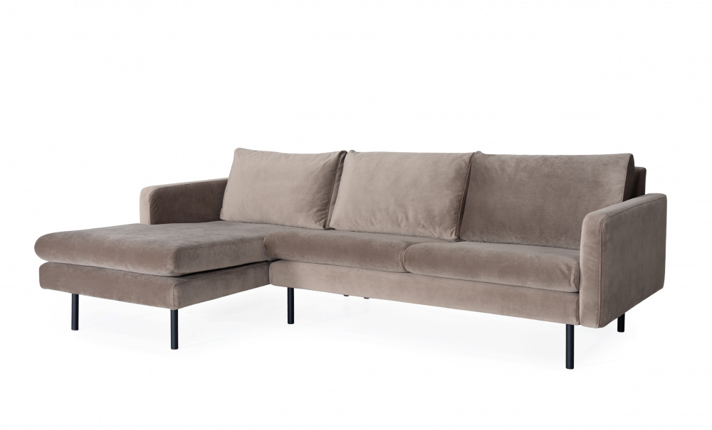 SANDHAMN Divansoffa Vnster Velvet Mrkgr i gruppen Vardagsrum / Soffor / Divansoffor hos SoffaDirekt.se (SAD3SA18)