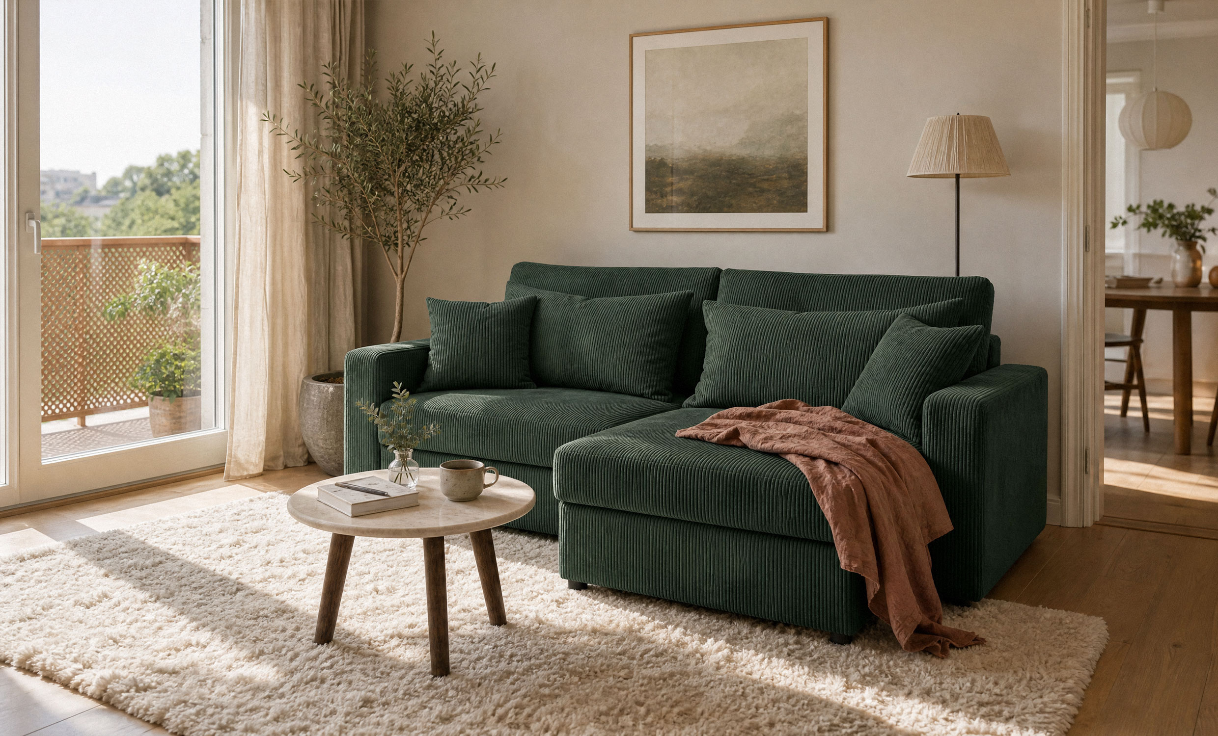 SOHO Bäddsoffa Cord Olive