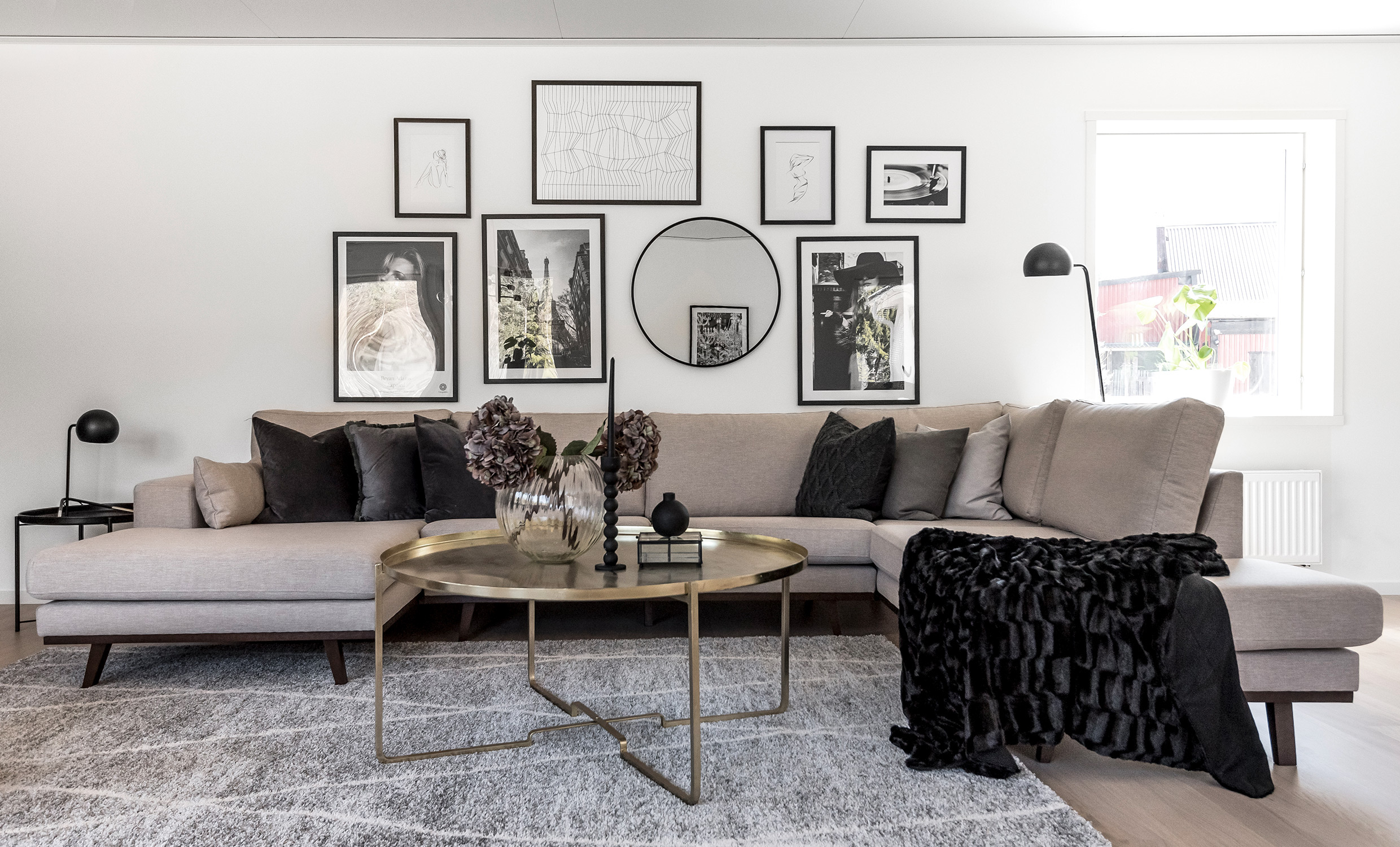 STOCKHOLM Fusion U-soffa Vnster Mrkbeige