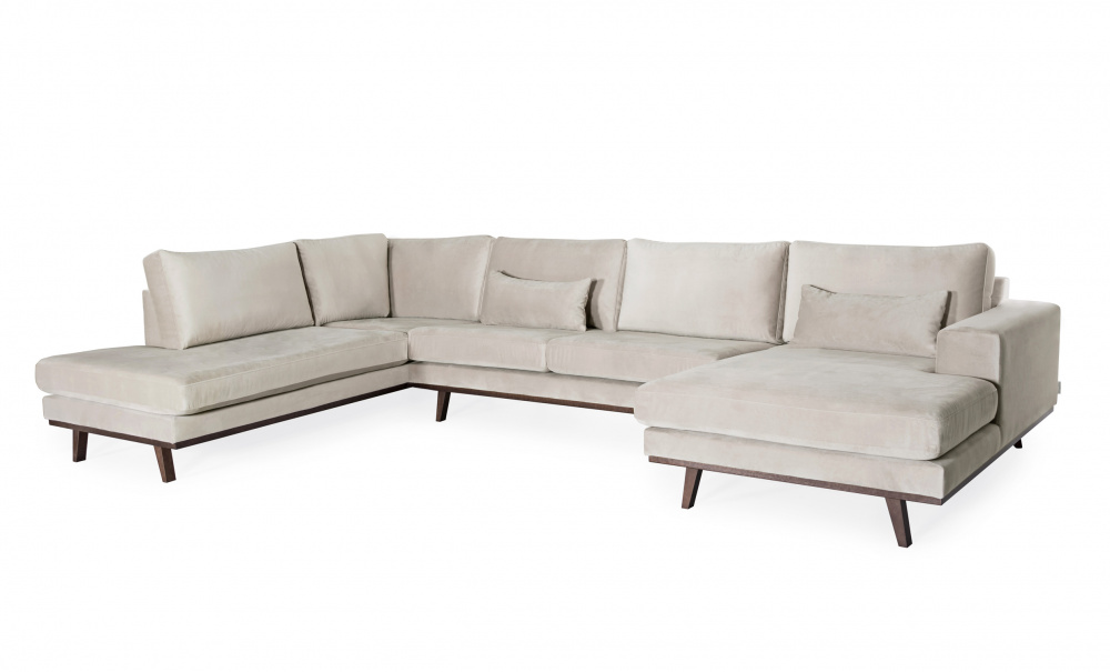 STOCKHOLM U-soffa Vnster Velvet Edition Greige i gruppen Vardagsrum / Soffor / U-Soffor hos SoffaDirekt.se (STA3DSA02)
