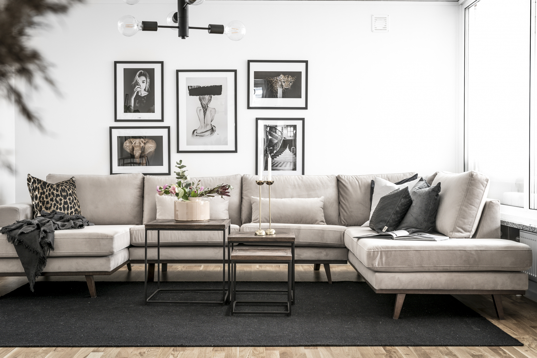 STOCKHOLM U-soffa Hger Velvet Edition Mrkgr
