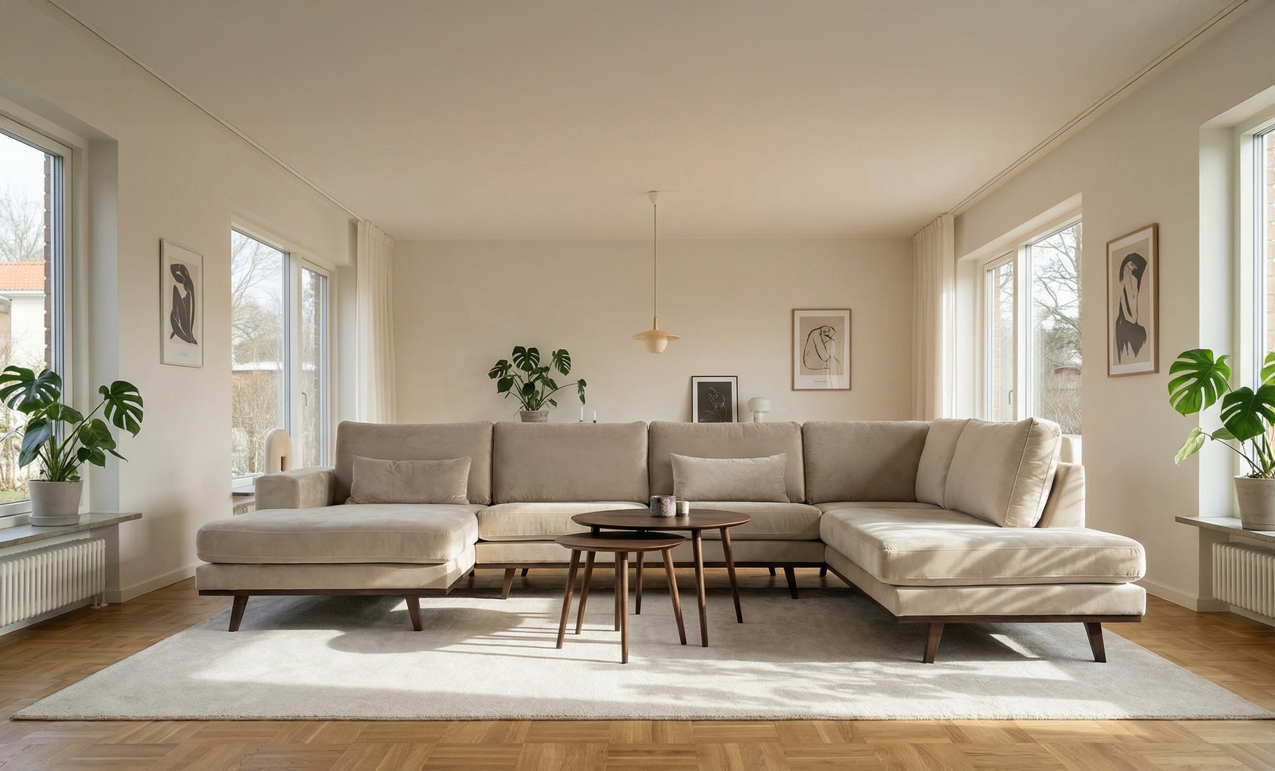 STOCKHOLM U-soffa H�ger Velvet Edition Greige