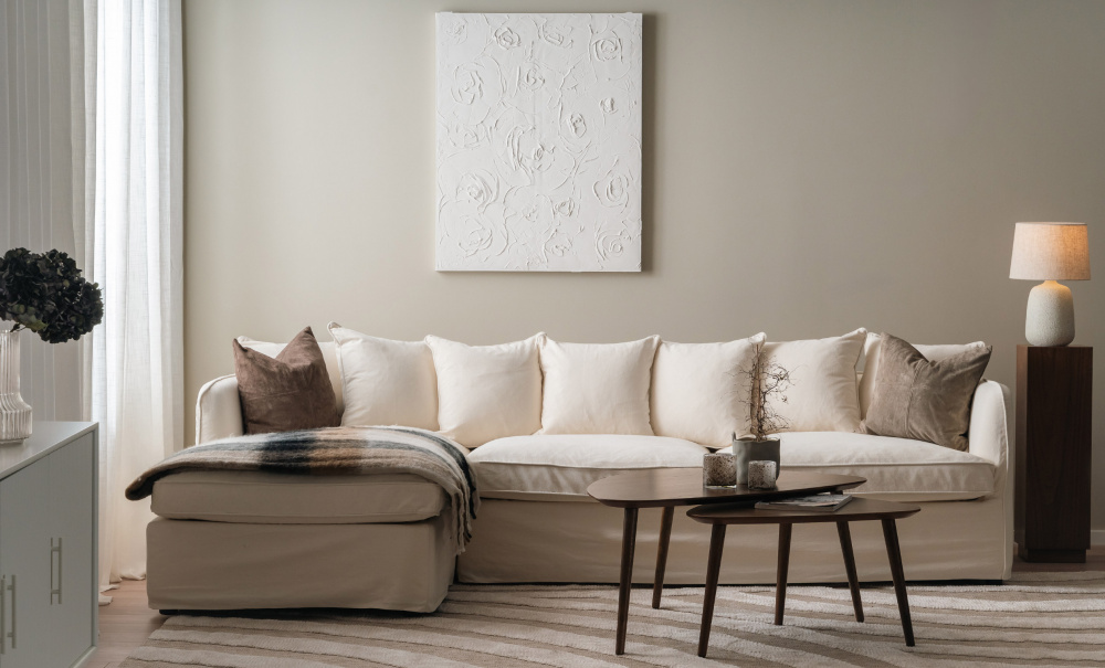 STEDFORD Bddsoffa Divan Vnster Beige i gruppen Vardagsrum / Soffor / Bddsoffor hos SoffaDirekt.se (STF-CORN-LHF-067-5D)