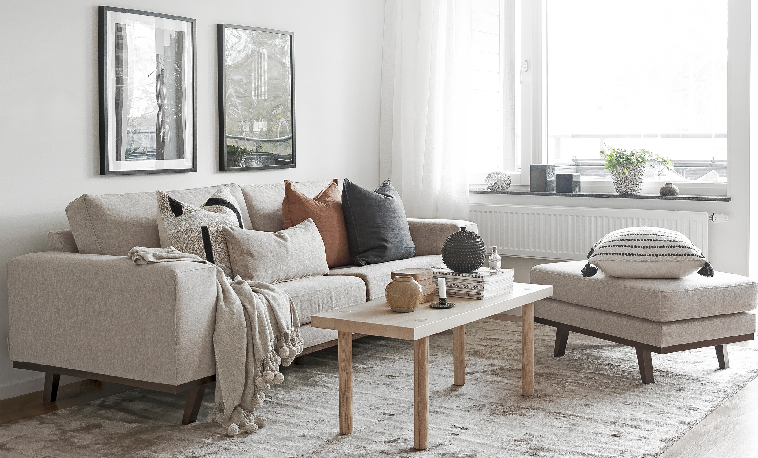 STOCKHOLM Fusion Fotpall Greige