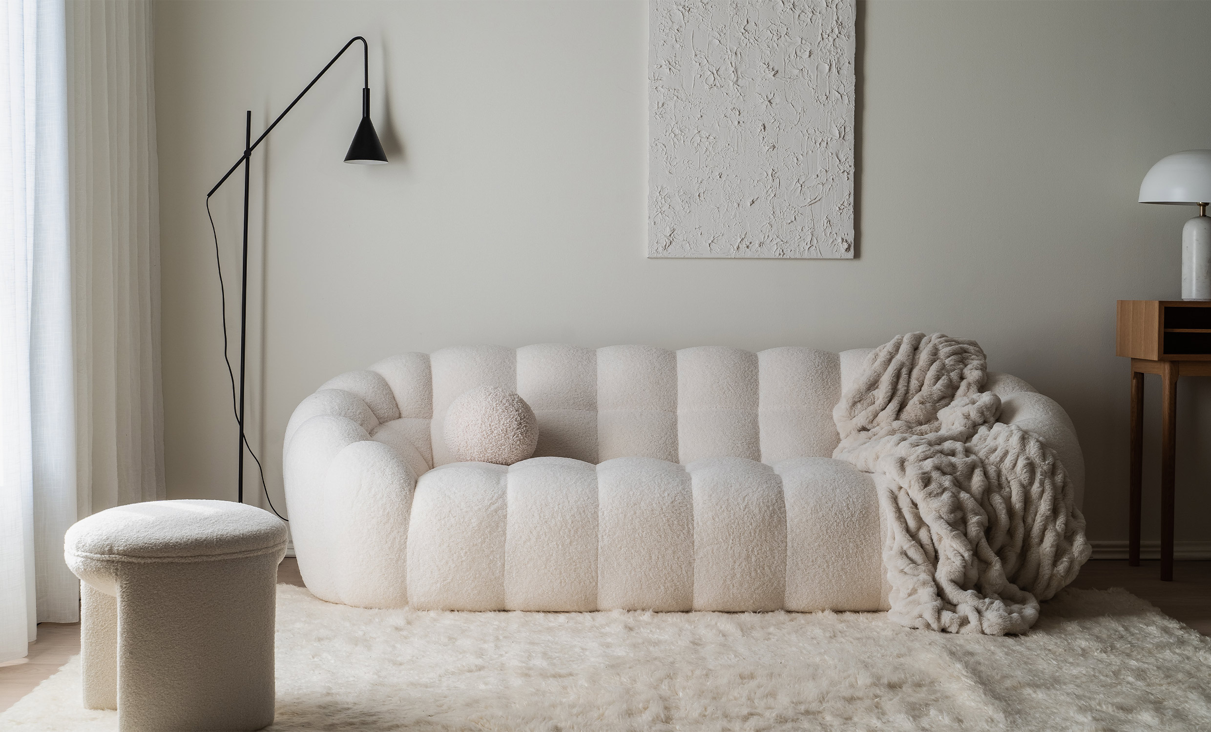 JODA 3-sitssoffa Teddy Offwhite